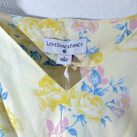 LoveShackFancy x Target maxi, prairie dress with puff sleeve. Yellow floral, 2. - Picture 6 of 10